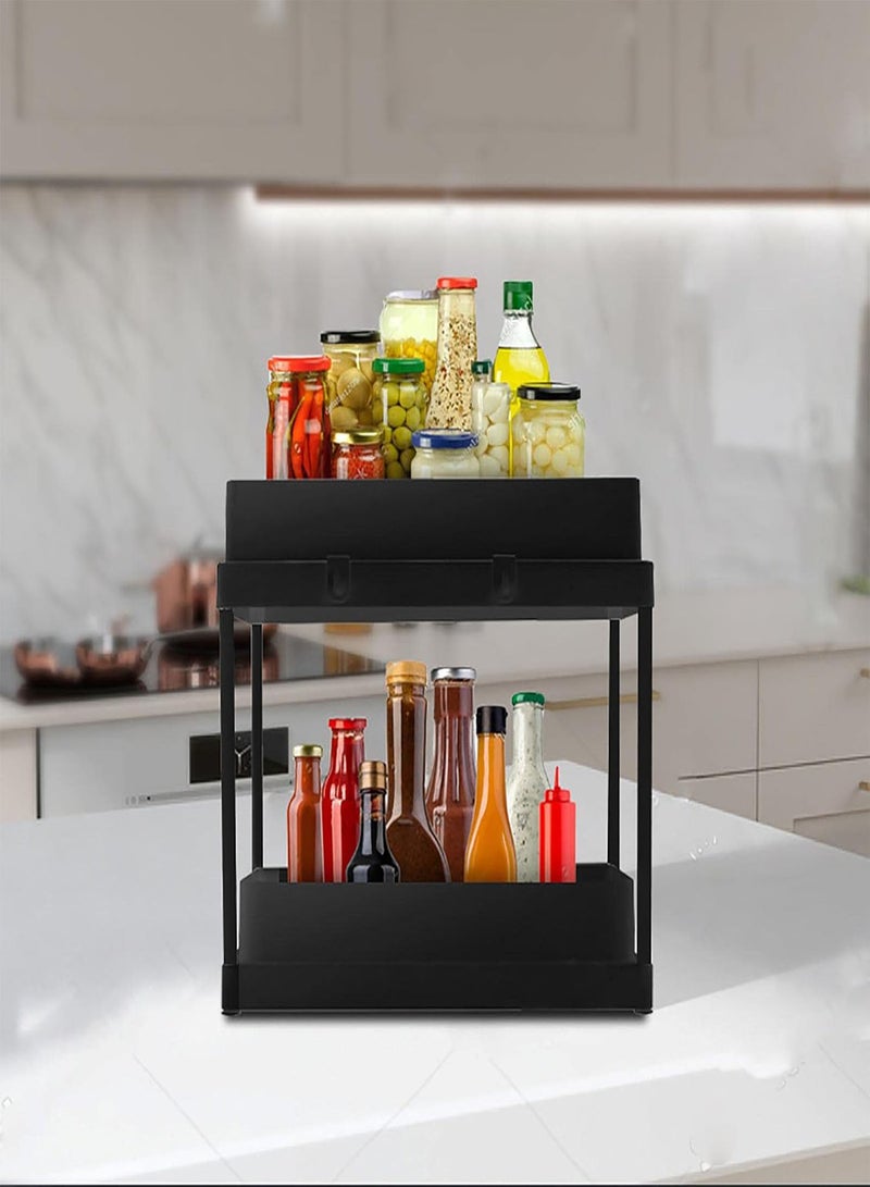 GGOOT Sliding Drawer for Cabinet | Heavy Duty Pull Out Shelf - Multi-Tier Sliding Storage Drawer for Cabinet, Pull Out Heavy Duty Kitchen Toilet Bathroom Storage Shelves - Image 2
