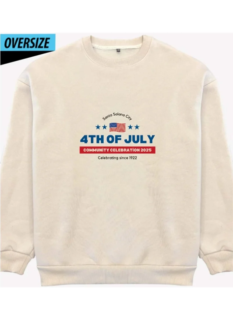 Hena United We Stand Oversize Sweatshirt Us Beige
