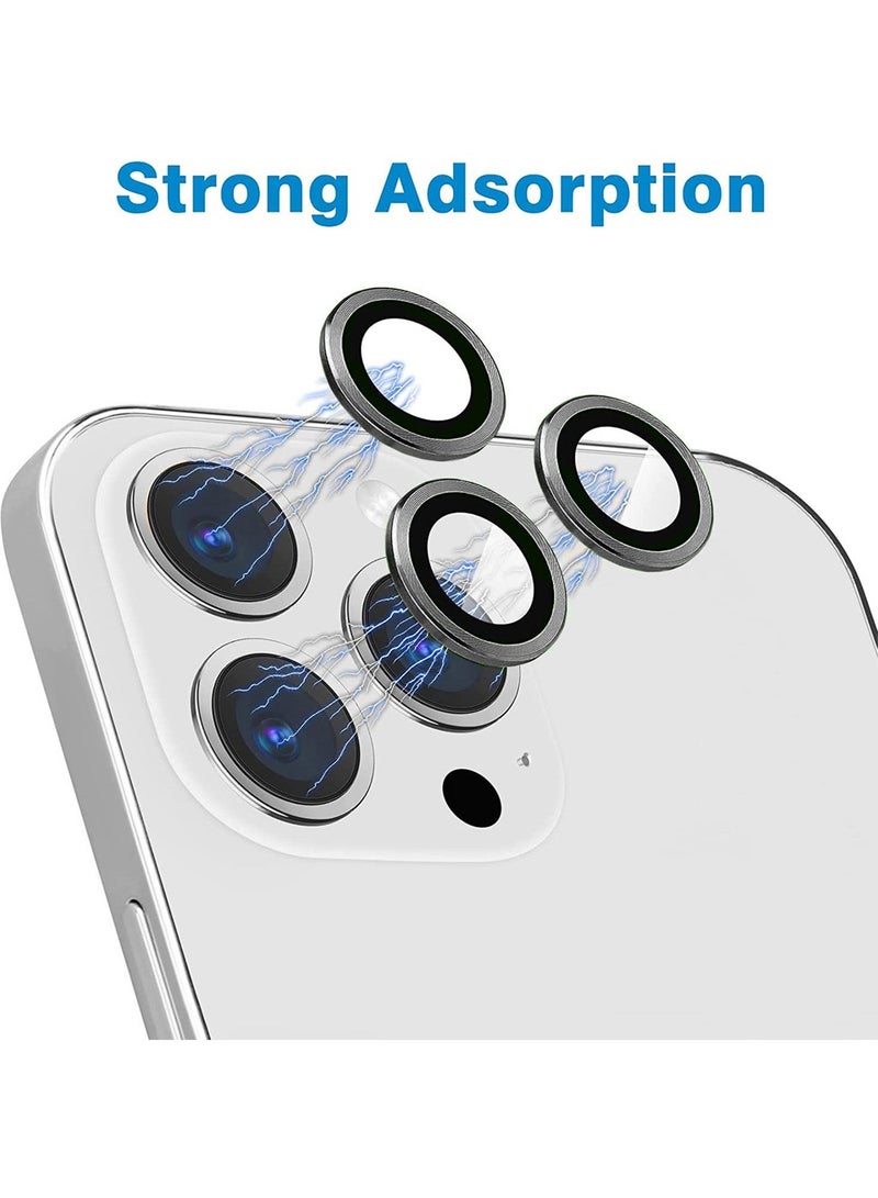 CHAPPELINE Apple iPhone 16 Pro / iPhone 16 Pro Max 2024 CHAPPELINE Premium Alloy Ring Camera Lens Tempered Glass Protector Shield (MLHICR) - Clear/Black - Image 4