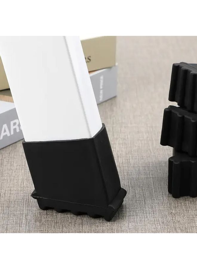 8PCS Black Ladder Foot Covers Non Slip Rubber Leg Protectors For Home Commercial Use - Image 2