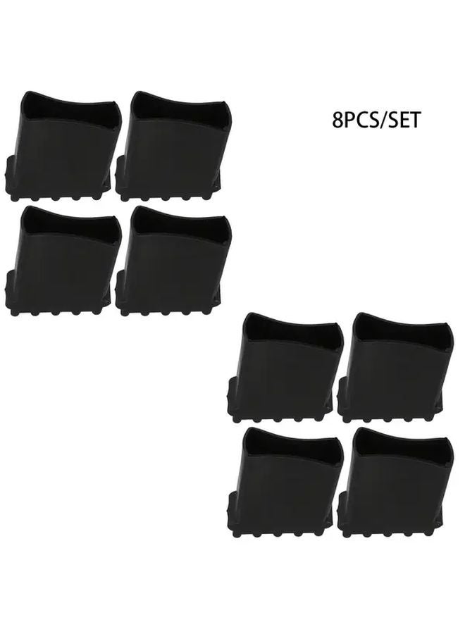 8PCS Black Ladder Foot Covers Non Slip Rubber Leg Protectors For Home Commercial Use - Image 1