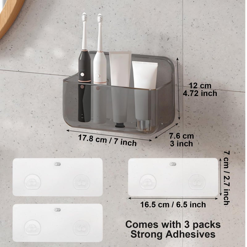 Diesisa 2pc Acrylic Wall Mount Organizer, Adhesive Cabinet Door Organizer,Acrylic Bathroom Shelves for Wall,No Drilling Hang Walls,with Self Adhesive Tape, for Bathroom, Kitchen, Living Room - Image 3