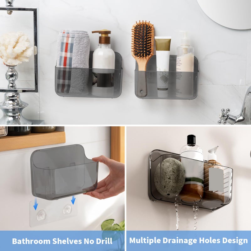 Diesisa 2pc Acrylic Wall Mount Organizer, Adhesive Cabinet Door Organizer,Acrylic Bathroom Shelves for Wall,No Drilling Hang Walls,with Self Adhesive Tape, for Bathroom, Kitchen, Living Room - Image 4