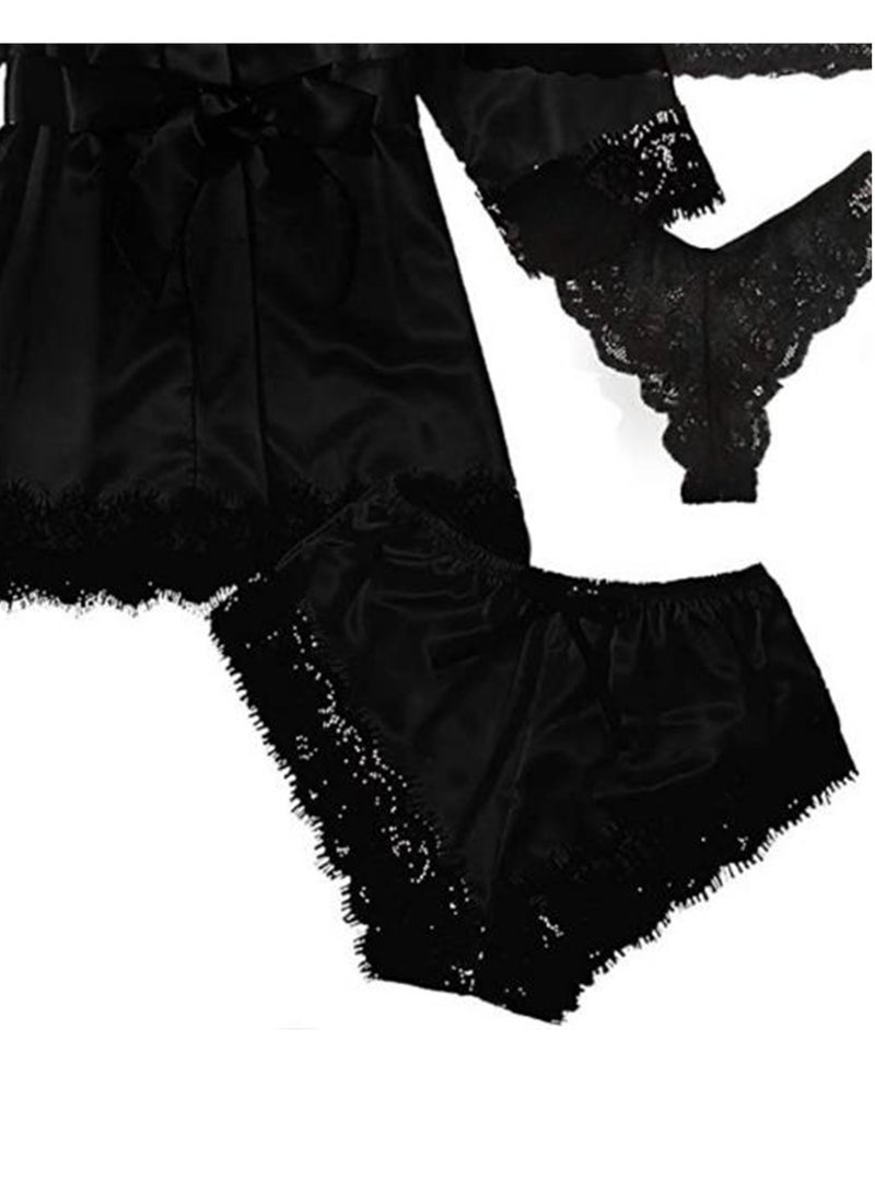 4pcs women's pajamas home wear new lace pajamas set  - Image 3