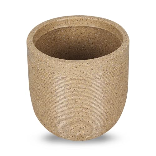 BonKaso 12 Inch Konark Greek Pot for Plants (30x30x27 cm) | Large Beige Roto Planter | Durable Lightweight Polymer Flower Pot for Indoor & Outdoor Use | Home, Garden, Balcony & Office - Image 1