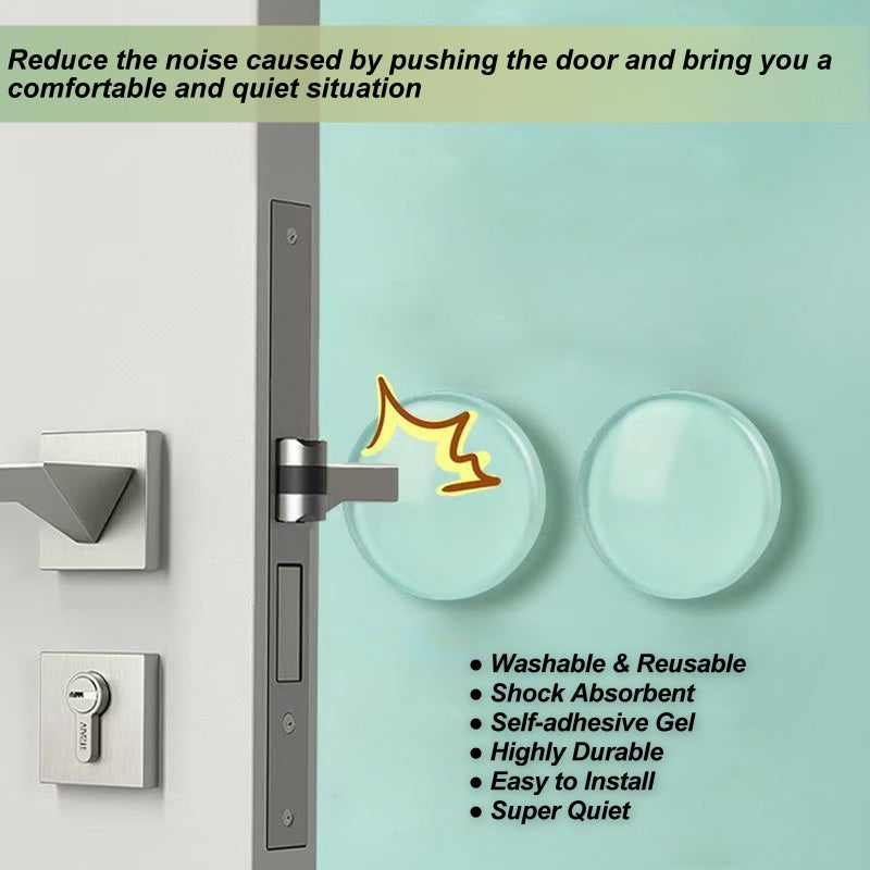 Bovinde Door Stoppers for Wall with Strong Back Adhesive,No-Falling Round Door Knob Wall Protectors,Quiet, Shock Absorbent Silicone Door Knobs for Home, Bathroom,Office, 6 Pieces (Round Clearly) - Image 2