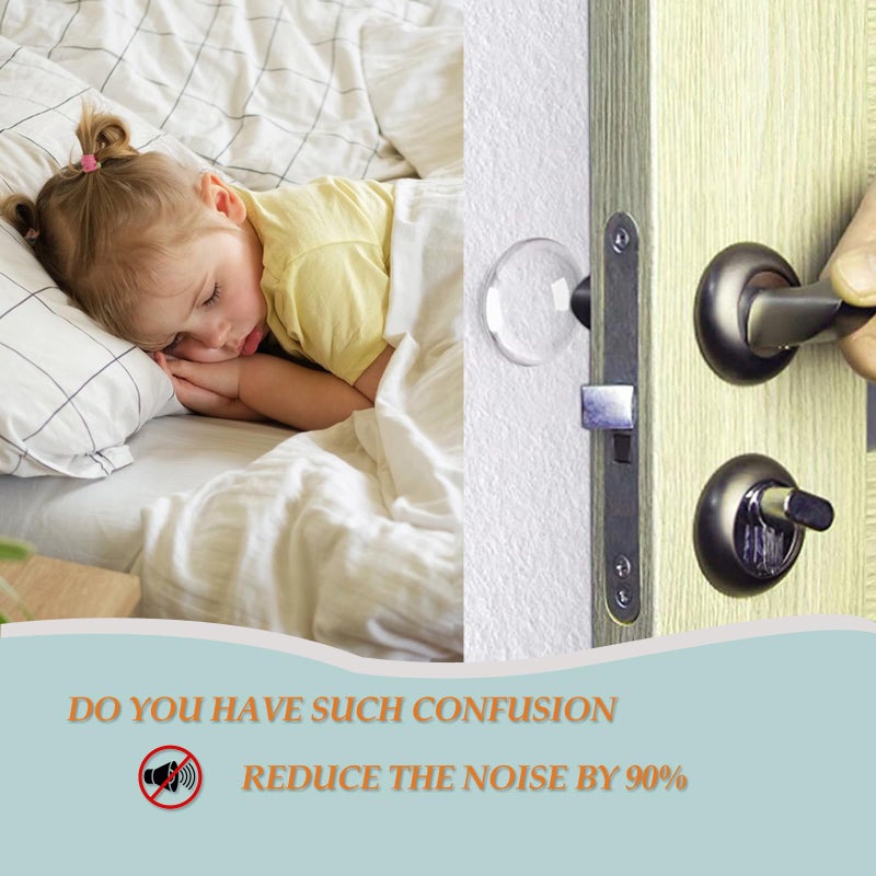 Bovinde Door Stoppers for Wall with Strong Back Adhesive,No-Falling Round Door Knob Wall Protectors,Quiet, Shock Absorbent Silicone Door Knobs for Home, Bathroom,Office, 6 Pieces (Round Clearly) - Image 4