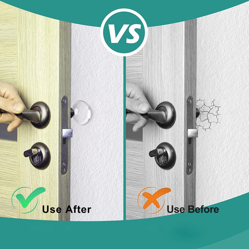 Bovinde Door Stoppers for Wall with Strong Back Adhesive,No-Falling Round Door Knob Wall Protectors,Quiet, Shock Absorbent Silicone Door Knobs for Home, Bathroom,Office, 6 Pieces (Round Clearly) - Image 5