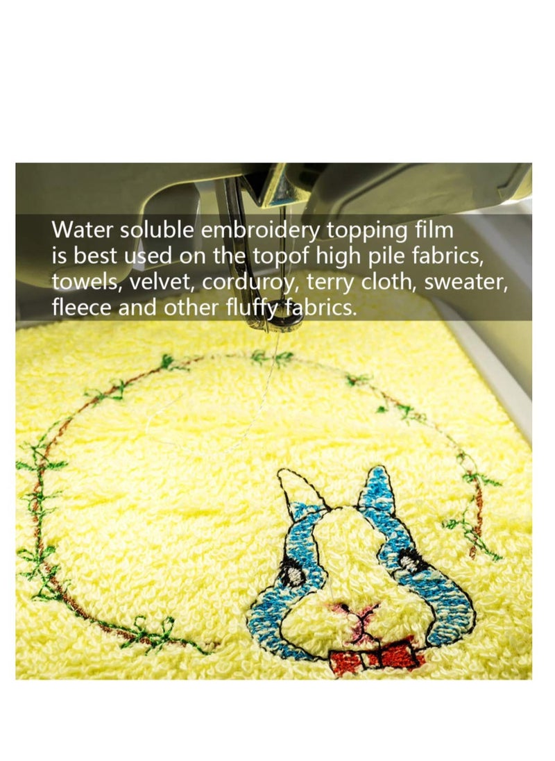 SYOSI - Water Soluble Stabilizer for Embroidery - Clear Topping Film (12"x30yd Roll) - Dissolves Completely for Machine Embroidery Stabilizer and Hand Sewing - Image 1