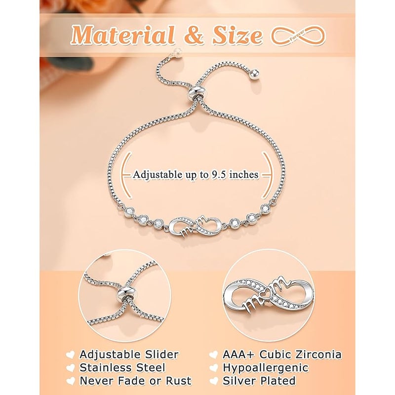 UNGENT THEM Infinity Love Heart Bracelets for Women Girls, Birthday Christmas Valentins's Day Jewelry Gifts for Her - Image 3