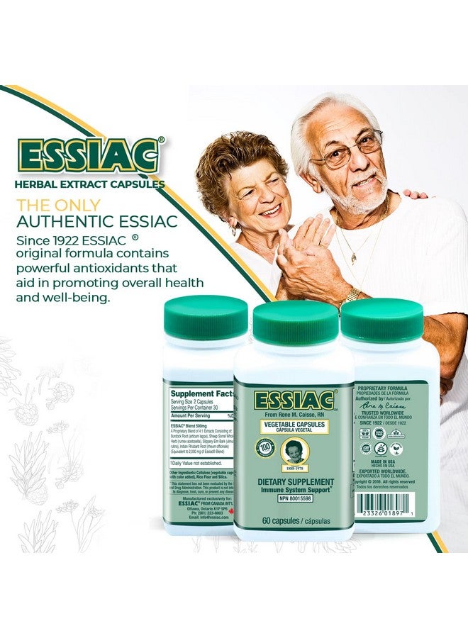 ESSIAC Tea All-Natural Herbal Extract Capsules - 60 Capsules | Powerful Antioxidant Blend to Help Promote Overall Health & Well-Being | Original Formula Since 1922 - Image 4