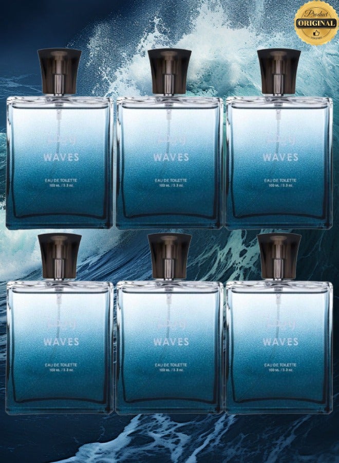 Waves 6 Pieces Waves Perfume 100ML - Image 1