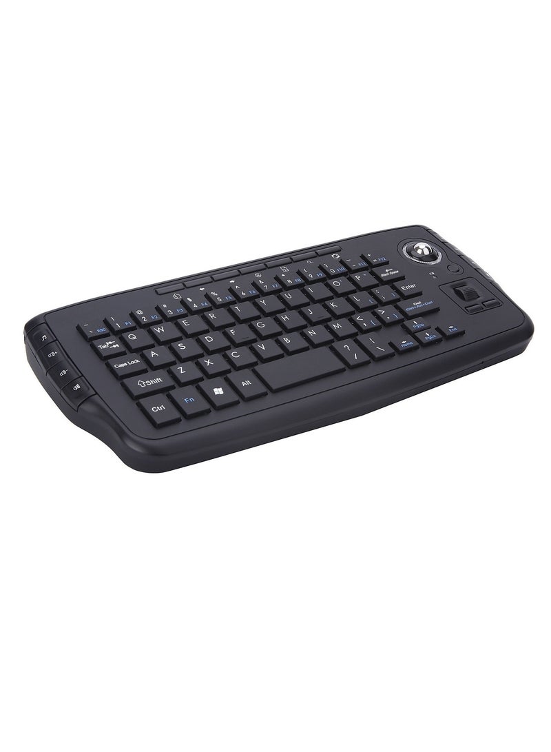 2.4Ghz Wireless Keyboard With Trackball, Lightweight And Portable Two In One Keyboard, Wireless Keyboard With Mouse Scroll Wheel Remote Control For TV Computer Laptop, (1pc, Black) - Image 1