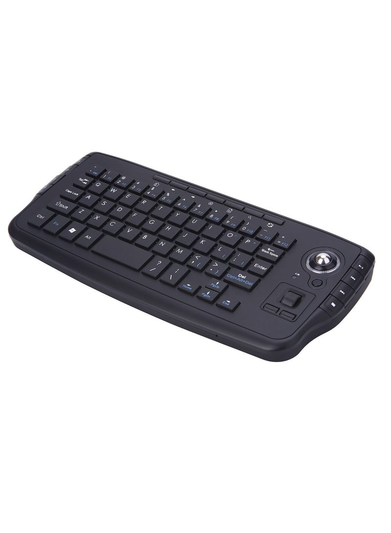 2.4Ghz Wireless Keyboard With Trackball, Lightweight And Portable Two In One Keyboard, Wireless Keyboard With Mouse Scroll Wheel Remote Control For TV Computer Laptop, (1pc, Black) - Image 2