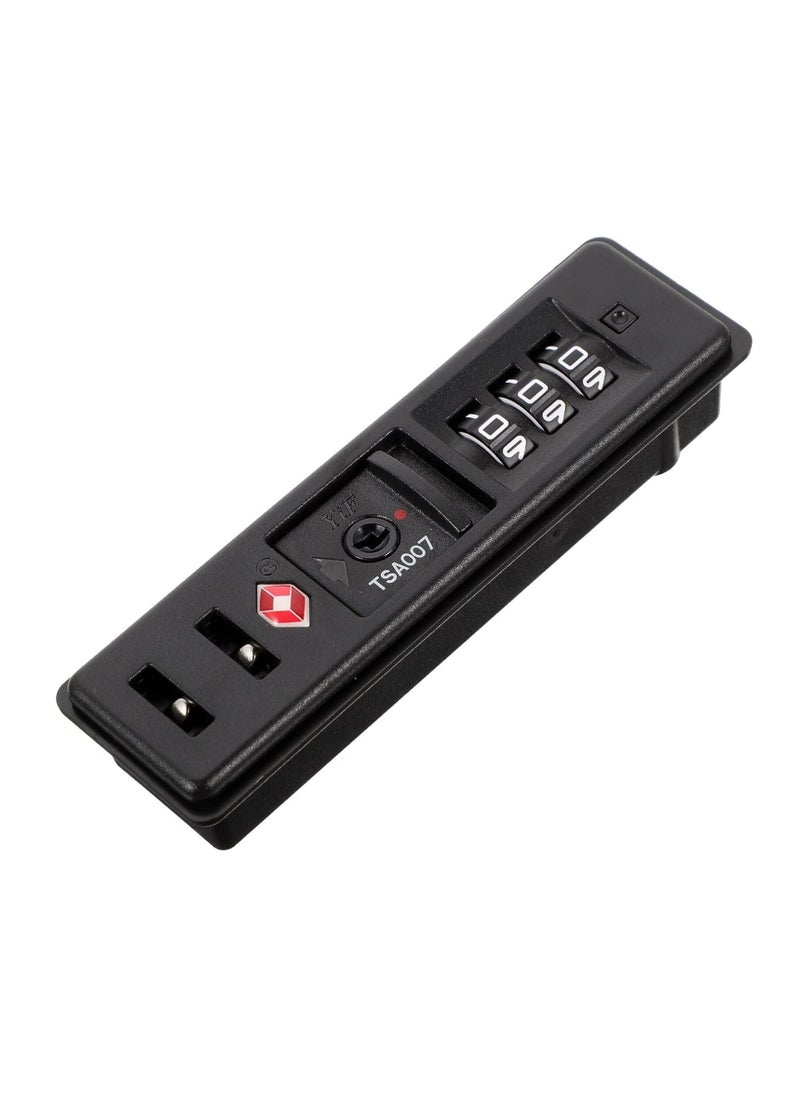 SYOSI - Portable Customs Code Lock, TSA Security Lock, Toolbox Bag Combination Zipper Fixed Lock, PC Luggage Lock Built in Sunk Lock Anti Theft Lock Black Tool - Image 1