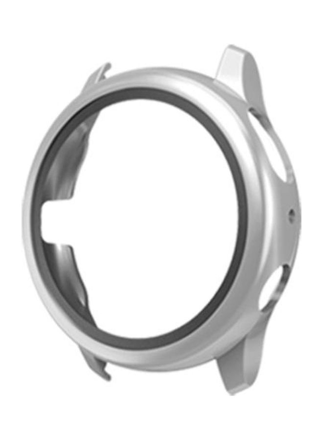 NIBEMINENT Protective Case With Tempered Glass Film For Samsung Galaxy Watch Active 2 40mm PC Silver - Image 1