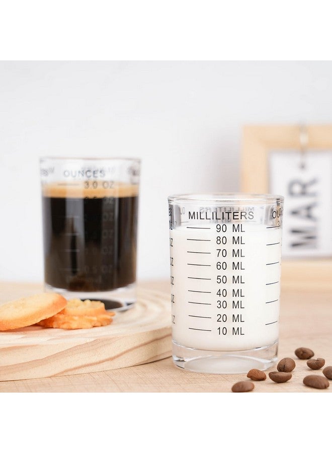 BCnmviku Shot Glass Measuring Cup 3 Ounce/90ML Liquid Heavy High Espresso Glass Cup Black Line - Image 4