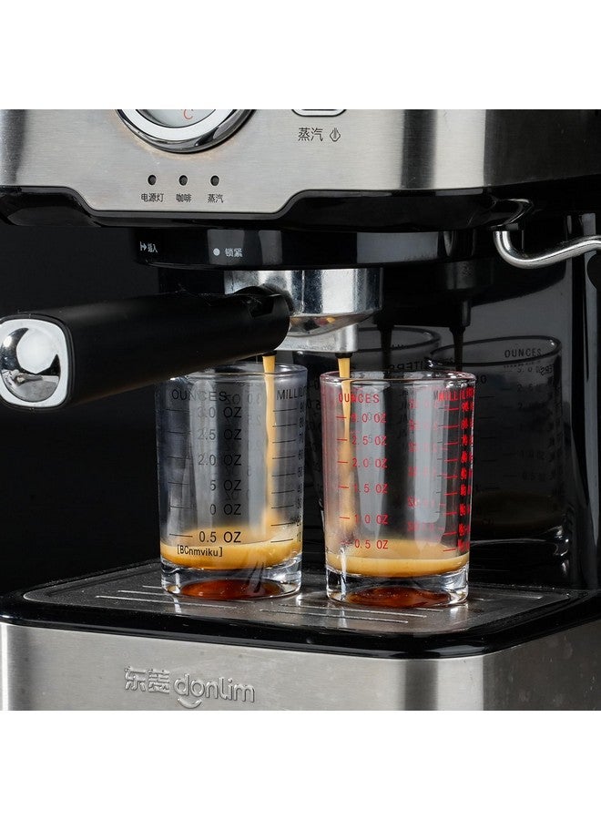 BCnmviku Shot Glass Measuring Cup 3 Ounce/90ML Liquid Heavy High Espresso Glass Cup Black Line - Image 5
