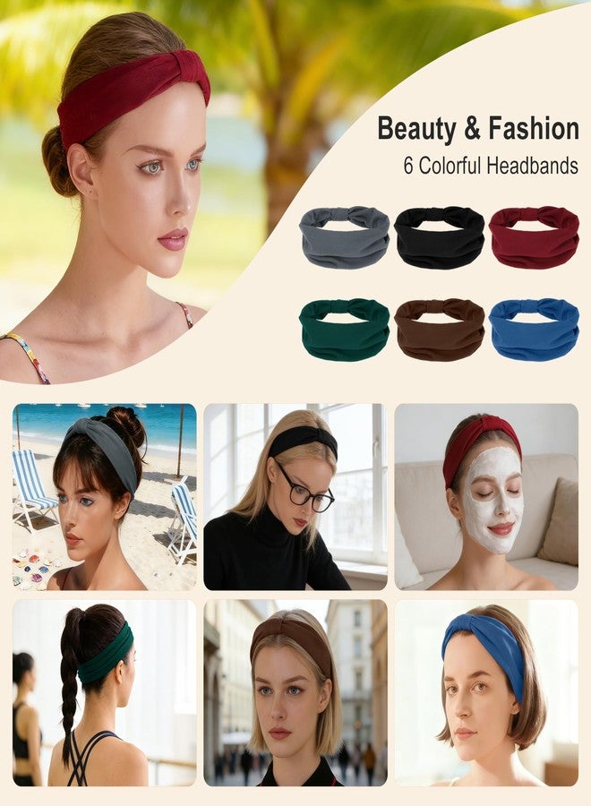 GLIDESMOOTH Headbands for Women, Elastic Non-Slip Headband, Moisture-Wicking Athletic Hair Band, Dark Grey, 6 Pcs - Image 4