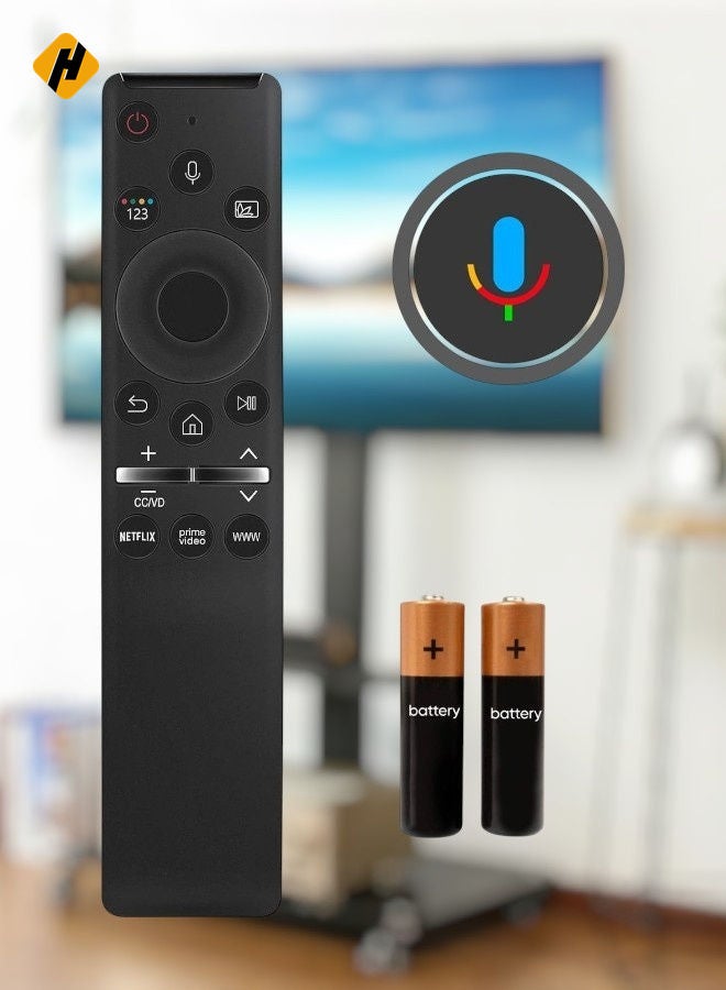 HuHa Replacement Voice Remote Control BN59-01330X Compatible with Samsung Smart TV 4K UHD LS27AM500NNXZA LS32AM500NNXZA LS32AM702UNXZA LS43AM702UNXZA LS24AM506NNXZA with battery - Image 1