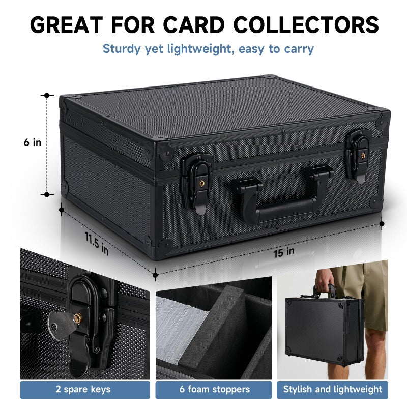 Eugsph Trading Card Storage Box for 3" X 4" 35pt Toploaders 600+, Sturdy Secure Large Capacity Hard Case with 6 Foam Stoppers, Fits Toploader Magnetic Holders MTG Baseball Sports Card Storage Box Case - Image 5