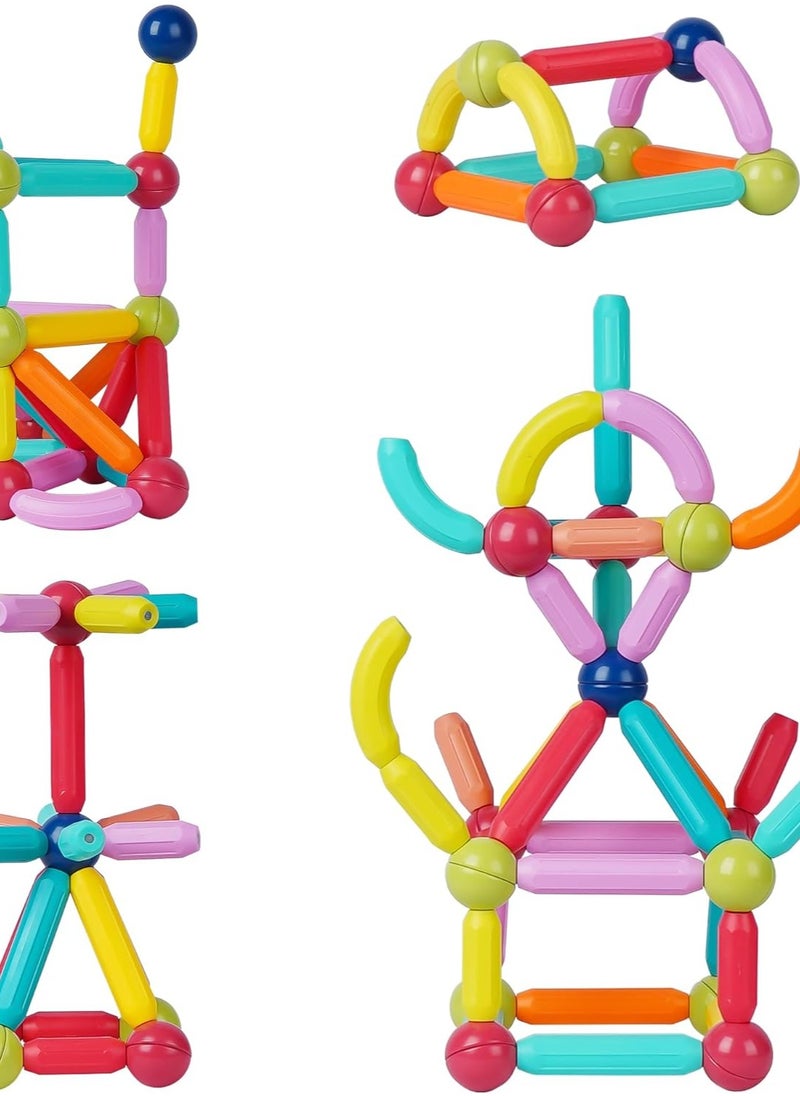 70-Piece Magnetic Sticks and Balls Building Set for Kids Ages 3+ – STEM Educational Construction Toy – 3D Magnetic Rods for Learning Shapes & Structures – Creative Engineering Toy for Boys & Girls  - Image 1