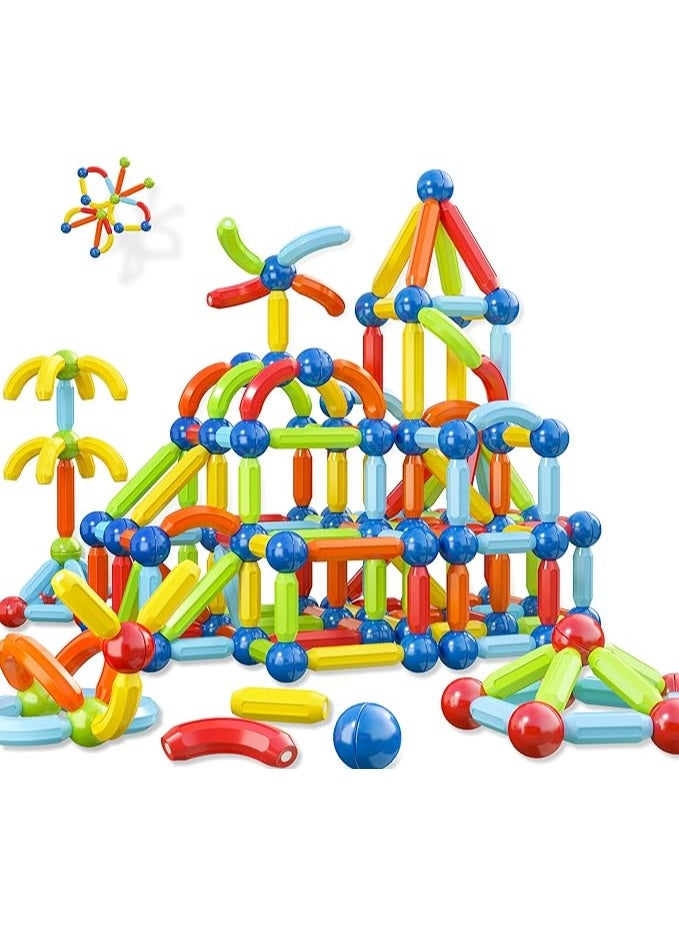 70-Piece Magnetic Sticks and Balls Building Set for Kids Ages 3+ – STEM Educational Magnetic Tiles Construction Toy – 3D Magnetic Rods for Learning Shapes & Structures – Creative Engineering Toy for Boys & Girls  - Image 1