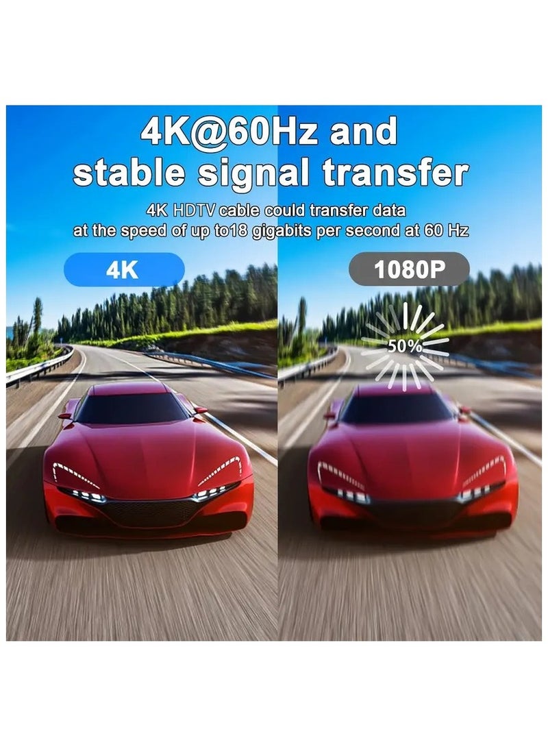 هياس كابل HDMI 4K بطول 1.5 متر - سلك مضفر عالي السرعة HDMI 2.0 - يدعم 4K بتردد 60 هرتز، HDR، ثلاثي الأبعاد، 1080 بكسل - Ultra HD متوافق مع PS5، PS4، Xbox Series X/S، Nintendo Switch، MacBook Pro، التلفزيون الذكي، الكمبيوتر الشخصي، الكمبيوتر المحمول والمزيد - Image 5