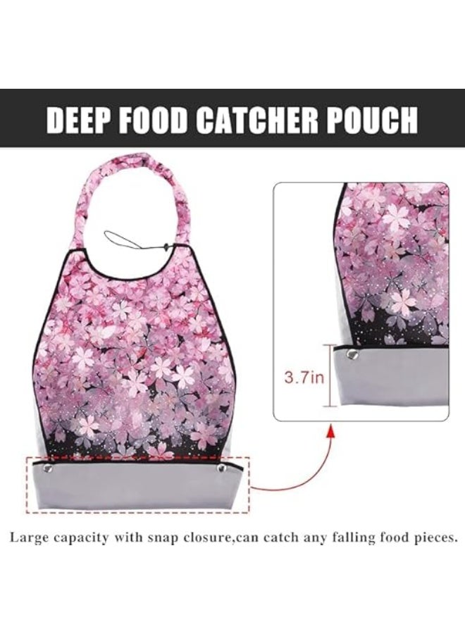 Adult Bibs for Elderly - Adult Bib for Elderly Woman with Adjustable Neck Closure with Crumb Catcher Pouch, One Size - Image 2