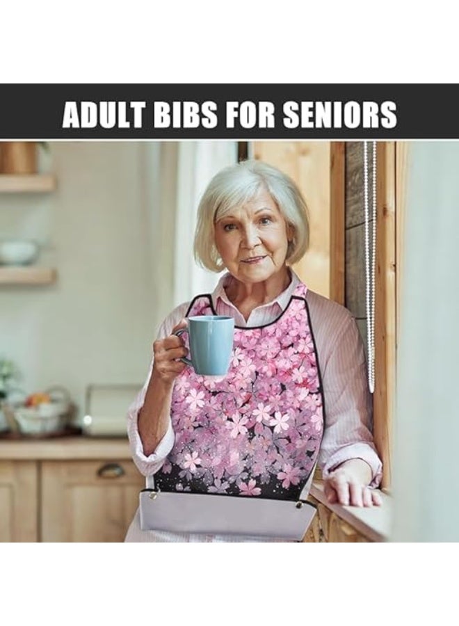 Adult Bibs for Elderly - Adult Bib for Elderly Woman with Adjustable Neck Closure with Crumb Catcher Pouch, One Size - Image 5