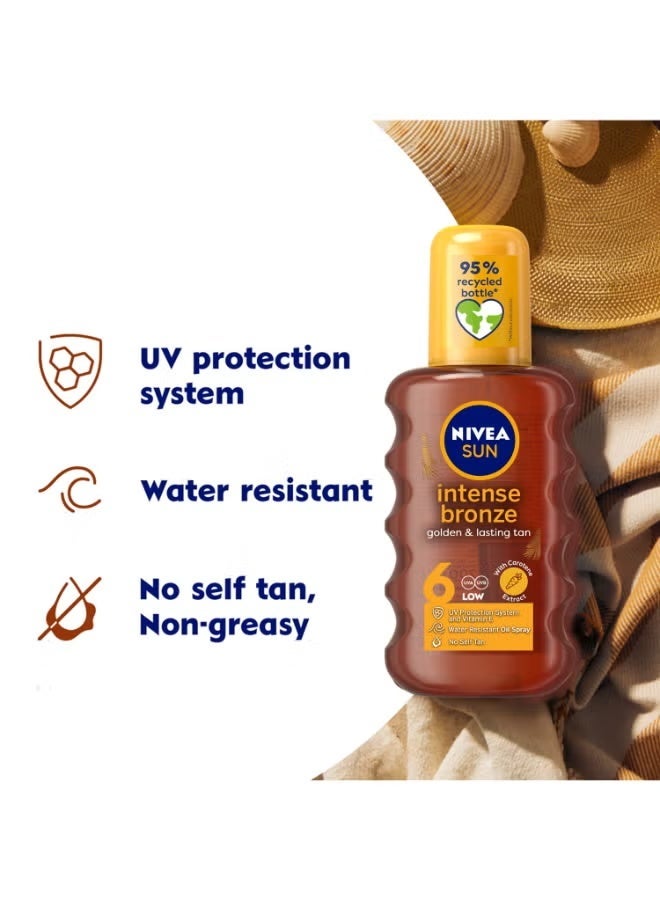Nivea Intense Bronze Tanning Oil Spray, SPF 6, Low Protection - 200ml - Image 2