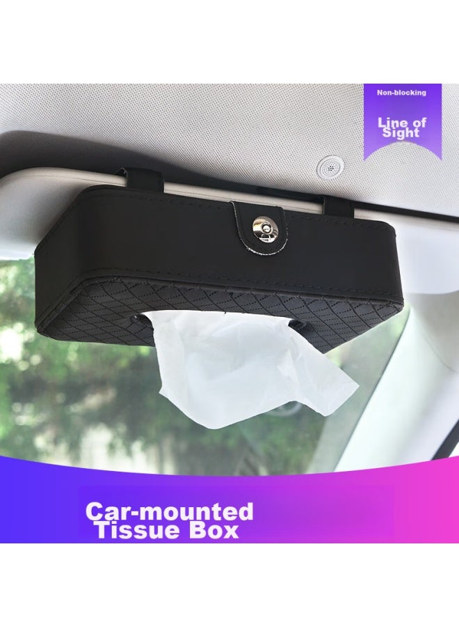 Ornaments Huashi Car Tissue Box, Automotive Accessory, Car Tissue Holder, Sun Visor Tissue Box, Hanging Car Tissue Dispenser - Image 1