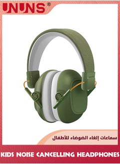 UNUNS Kids Noise Cancelling Headphones,Hearing Protection Earbuds,Foldable Adjustable Noise Blocking Headphones For Autism Toddler Child And Adults,Perfect For Sleeping Studying Shooting,Navy Green  - Image 1