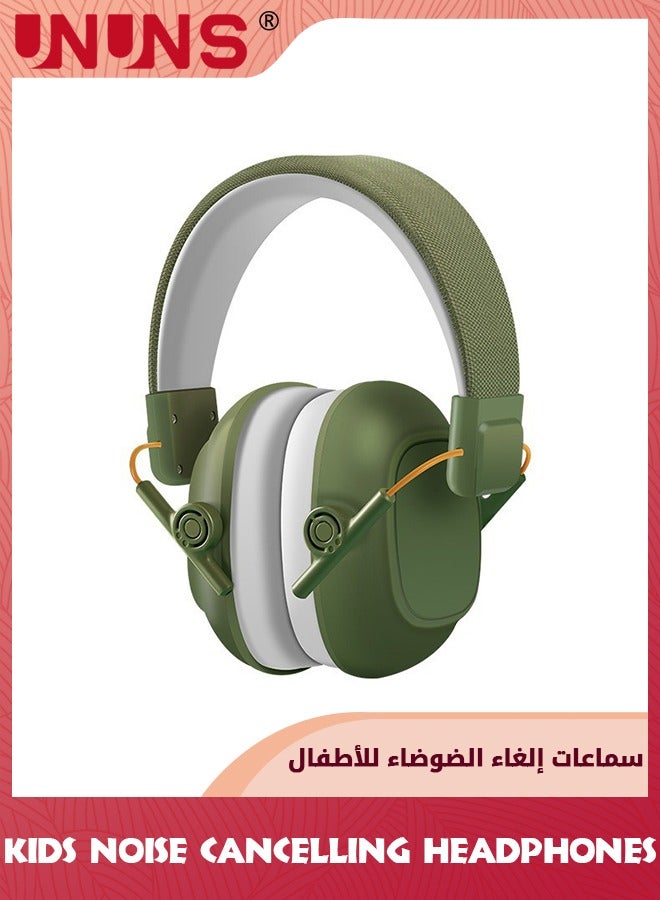 UNUNS Kids Noise Cancelling Headphones,Hearing Protection Earbuds,Foldable Adjustable Noise Blocking Headphones For Autism Toddler Child And Adults,Perfect For Sleeping Studying Shooting,Navy Green - Image 1
