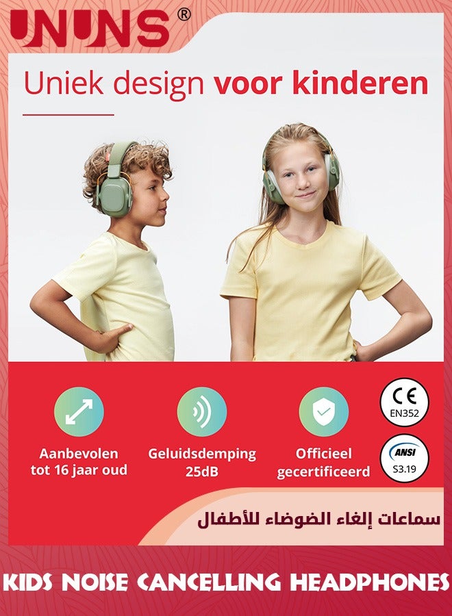 UNUNS Kids Noise Cancelling Headphones,Hearing Protection Earbuds,Foldable Adjustable Noise Blocking Headphones For Autism Toddler Child And Adults,Perfect For Sleeping Studying Shooting,Navy Green - Image 4
