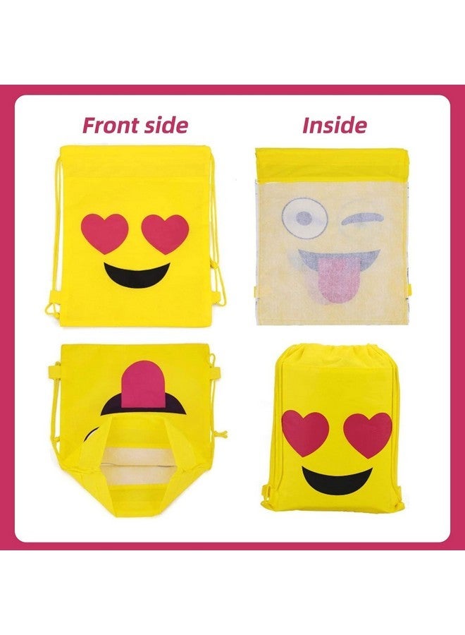 SV Traders Pack Of 24 Pcs Non-Woven Smile Emojis Theme Dori bags/Drawstring Bags - Image 2