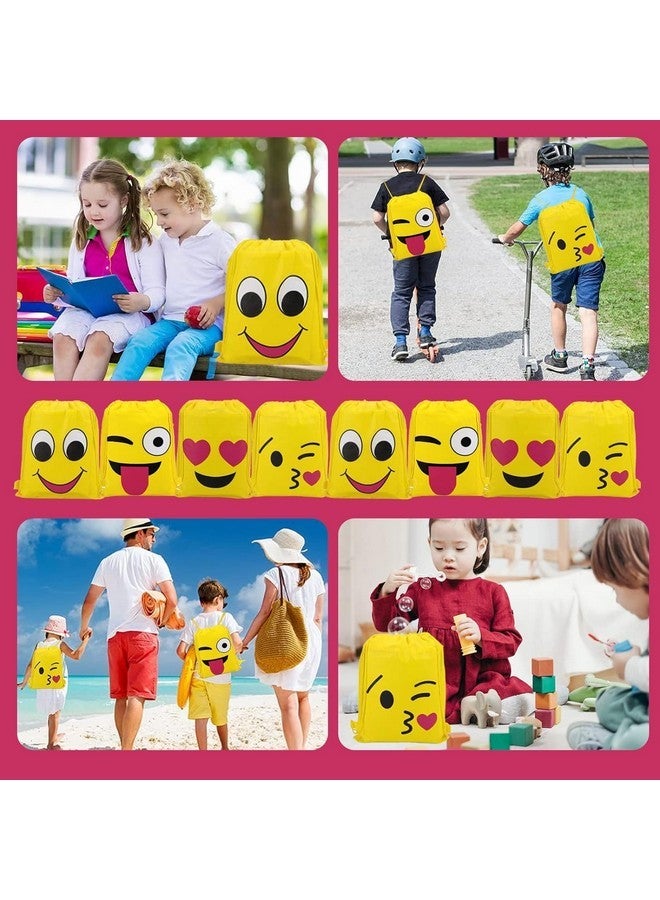 SV Traders Pack Of 24 Pcs Non-Woven Smile Emojis Theme Dori bags/Drawstring Bags - Image 3