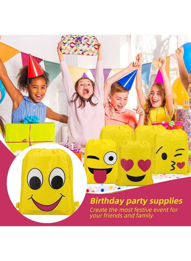 SV Traders Pack Of 24 Pcs Non-Woven Smile Emojis Theme Dori bags/Drawstring Bags - Image 5