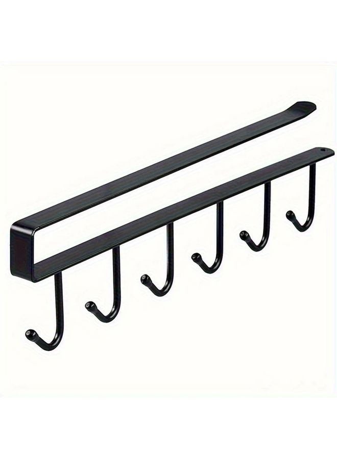 رفافة مطبخ سوداء متعددة الوظائف مع 6 خطاطيف لتنظيم التعليق - Image 1