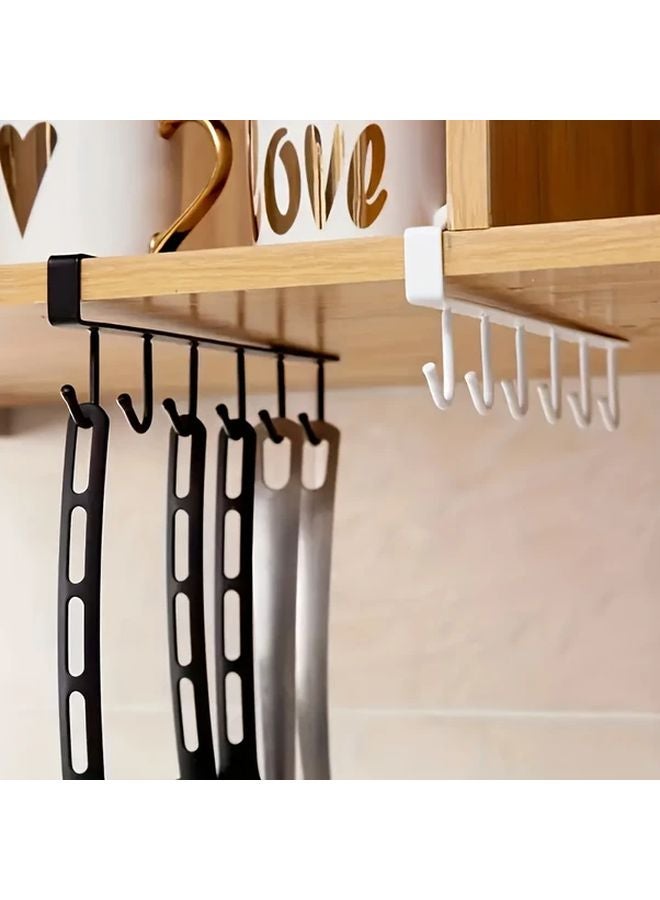 رفافة مطبخ سوداء متعددة الوظائف مع 6 خطاطيف لتنظيم التعليق - Image 5