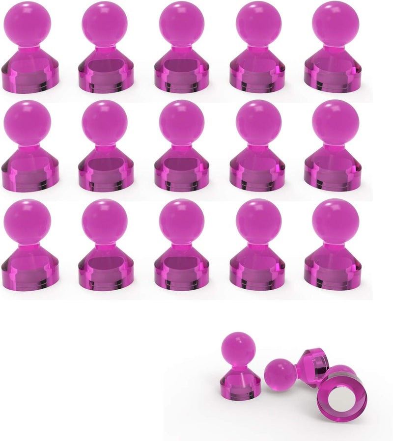 Ant Mag Magnetic Push Pins Strong Push Pin Magnets for Fridge Whiteboards Calendars Maps in School & Office Pack of 18 Pink - Image 1