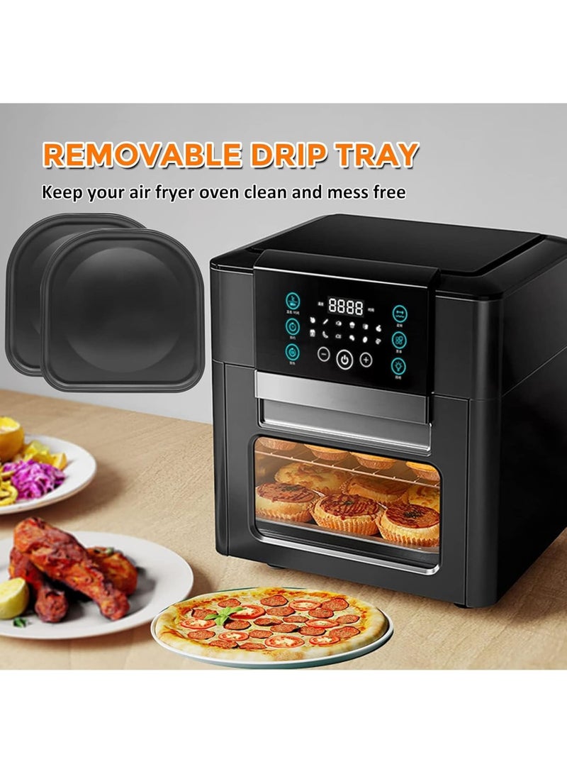 SOLARAE 2 PCS Premium Air Fryer Drip Tray Replacement Parts for PowerXL Vortex 6QT 10QT Air Fryer Pro Plus, Nonstick, Dishwasher Safe, Black - Image 5