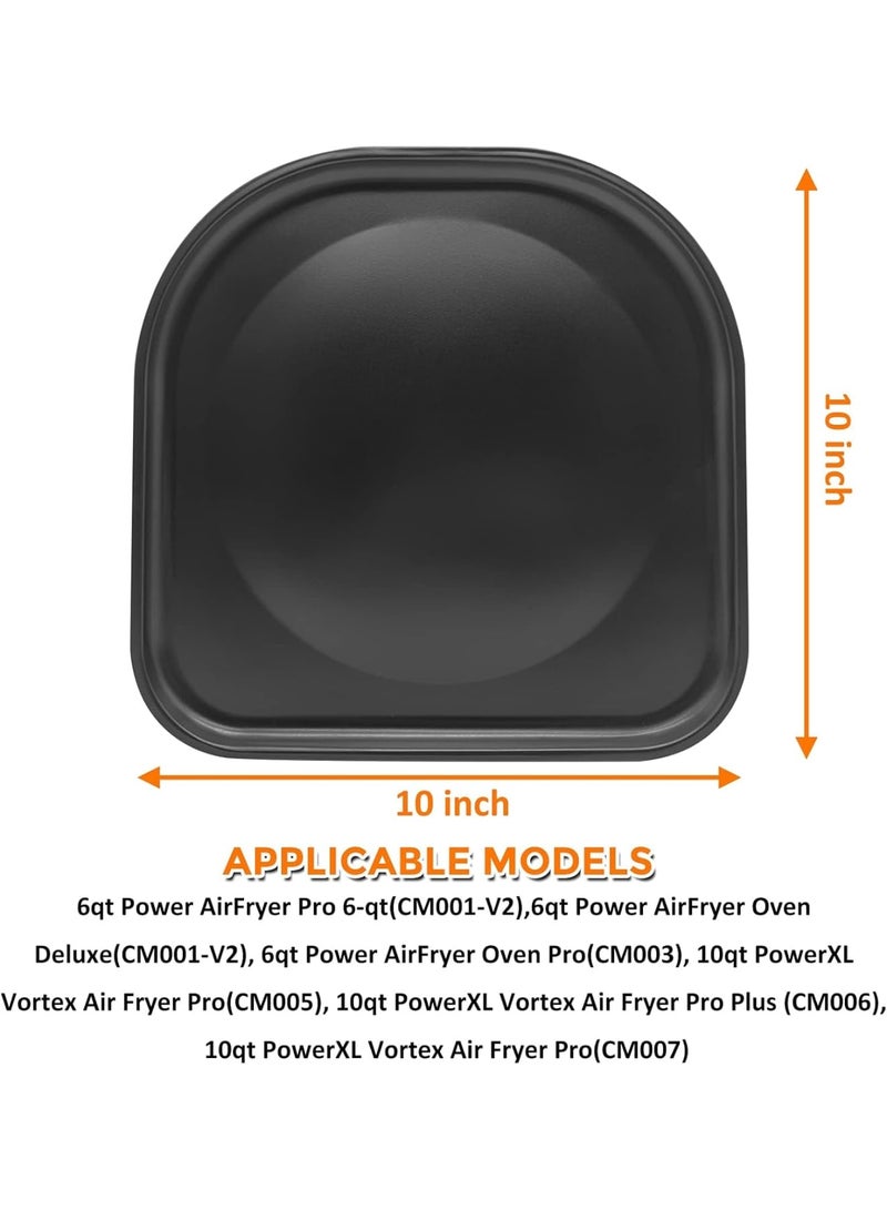SOLARAE 2 PCS Premium Air Fryer Drip Tray Replacement Parts for PowerXL Vortex 6QT 10QT Air Fryer Pro Plus, Nonstick, Dishwasher Safe, Black - Image 4