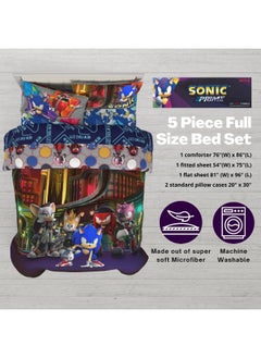 Franco Franco Sonic The Hedgehog Prime Anime Kids Bedding Super Soft Comforter and Sheet Set, 5 Piece Full Size  - Image 3