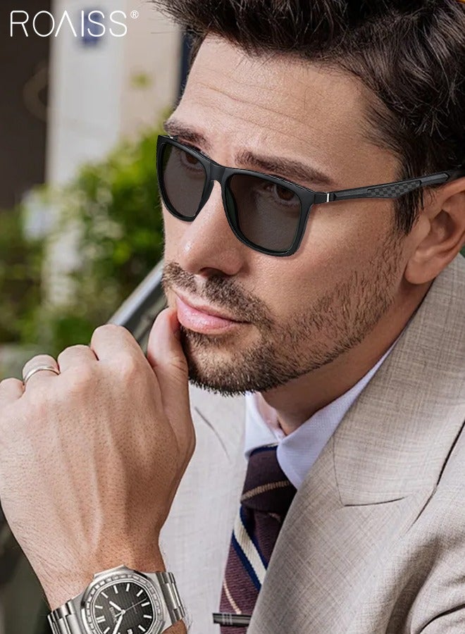 roaiss Men's Square Polarized Driving Sunglasses, UV400 Protection Sun Glasses, Fashion Anti-glare Sun Shades for Men Fishing, Traveling, Golfing, 57mm - Image 2