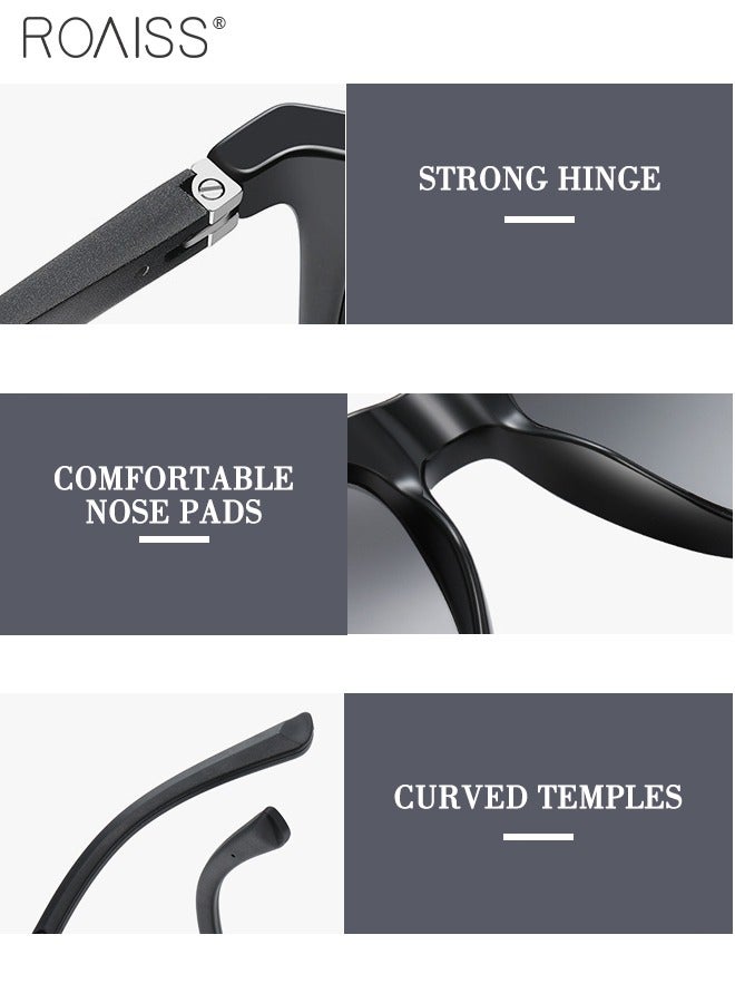 roaiss Men's Square Polarized Driving Sunglasses, UV400 Protection Sun Glasses, Fashion Anti-glare Sun Shades for Men Fishing, Traveling, Golfing, 57mm - Image 3