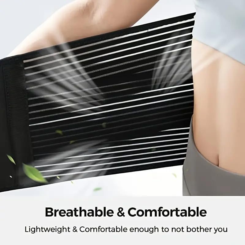 DOLTAS Lumber Sacral Belt for Lower Back Pain Relief LS belt with four Aluminium plates & Adjustable Back support for Men & Women Universal (BLACK) - Image 5