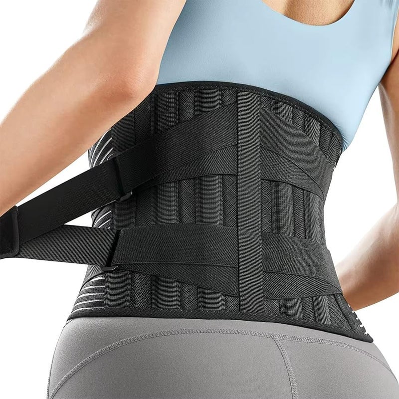 DOLTAS Lumber Sacral Belt for Lower Back Pain Relief LS belt with four Aluminium plates & Adjustable Back support for Men & Women Universal (BLACK) - Image 4
