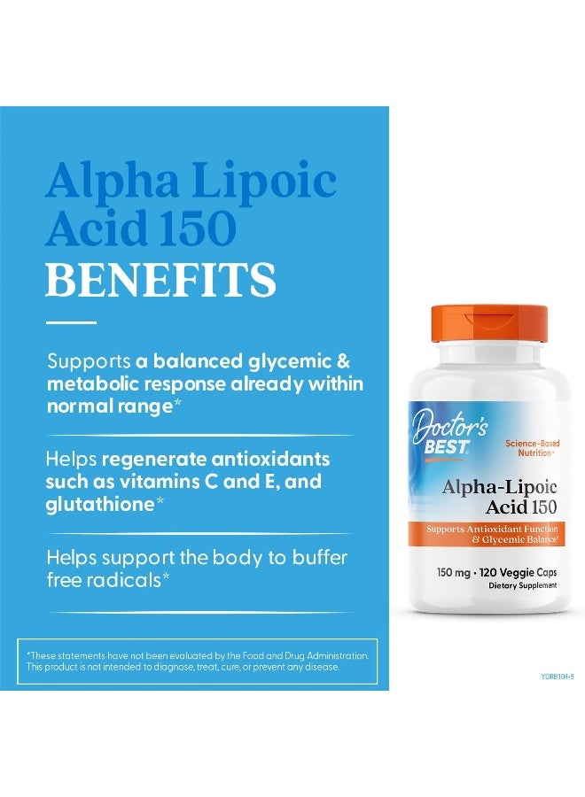 Doctor's Best Gluten-free Alpha-Lipoic Acid (150 mg, 120 Veggie Caps) - Image 2