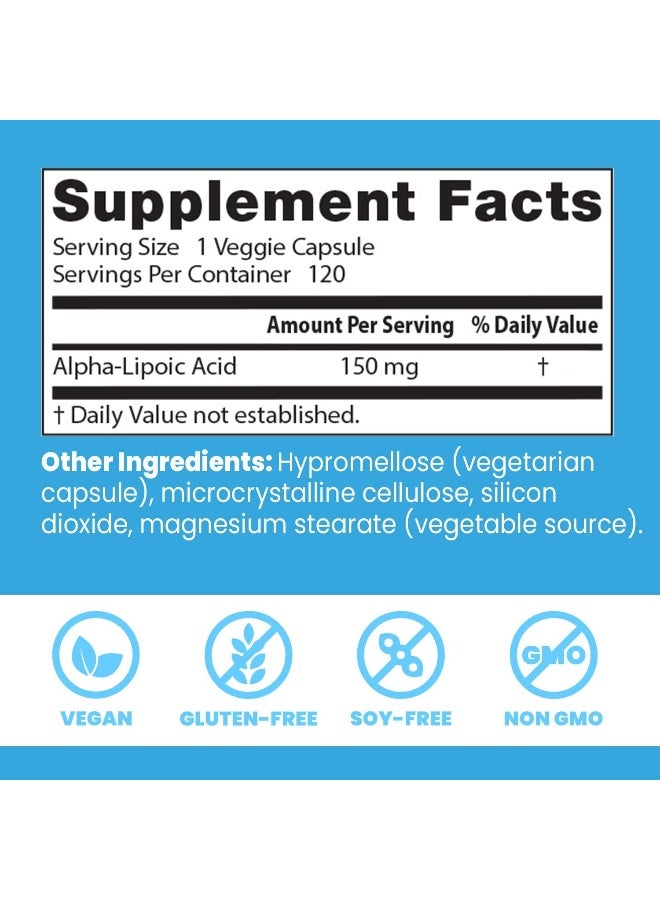 Doctor's Best Gluten-free Alpha-Lipoic Acid (150 mg, 120 Veggie Caps) - Image 3